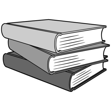 Kitap Yığını - Kitap yığınıbir karikatür illüstrasyon.
