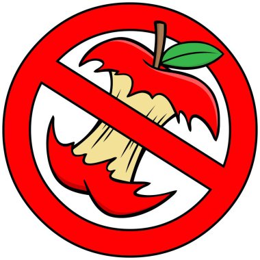  Common Core Ban Sign - Ortak Çekirdek yasağı işareti bir karikatür illüstrasyon.