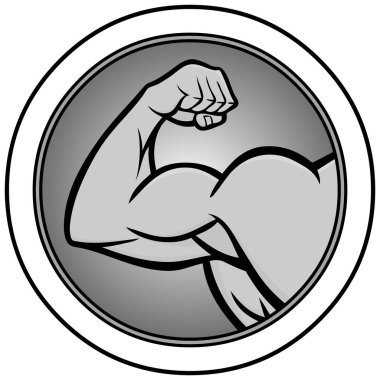 Strongman Icon - Strongman Icon bir karikatür illüstrasyon.
