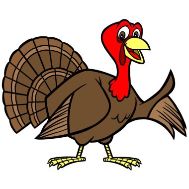 Hindi Maskotu - Şükran Türkiye maskotu bir karikatür illüstrasyon.