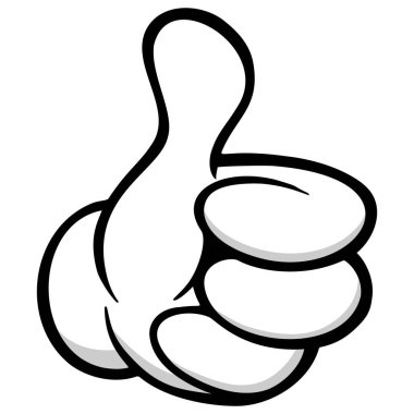 Thumbs Up - Bir Thumbs up jest bir karikatür illüstrasyon.