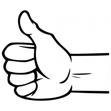 Thumbs Up - Bir Thumbs up jest bir karikatür illüstrasyon.