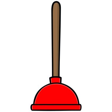 Piston - bir banyo piston bir karikatür illüstrasyon.