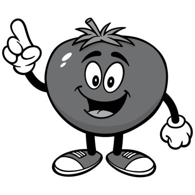 Domates Maskotu - Domates maskotu bir karikatür illüstrasyon.