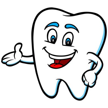 Diş Maskotu - Diş maskotu bir karikatür illüstrasyon.