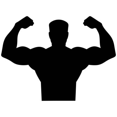 Strongman - Sert bir adam bir karikatür illüstrasyon.