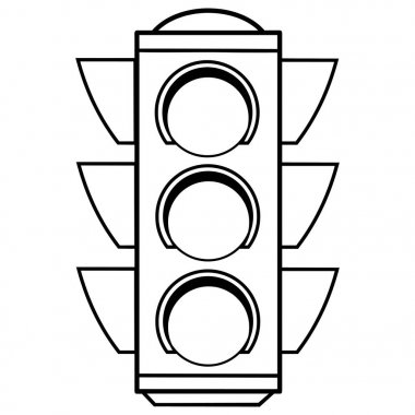 Stoplight - Bir şehir stoplight bir karikatür illüstrasyon.