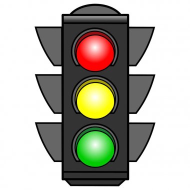 Stoplight - Bir şehir stoplight bir karikatür illüstrasyon.