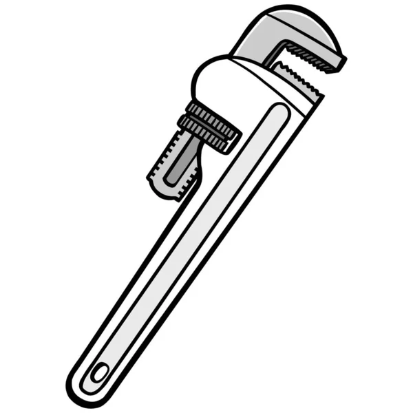 Csőkulcs Illusztráció Rajzfilm Illusztrációja Cső Wrench — Stock Vector