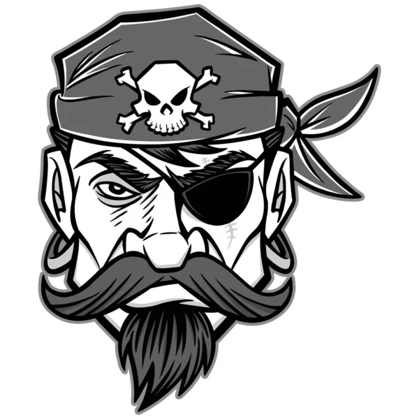海賊イラスト 海賊マスコットの漫画イラスト — ストックベクタ