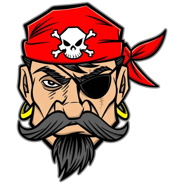Pirate Cartoon Illustration Pirate Mascot — Stock Vector