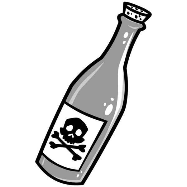 Poison Illustration Cartoon Illustration Bottle Poison — Stock Vector