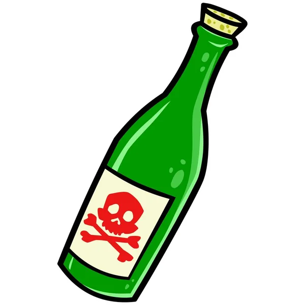 Poison Cartoon Illustration Bottle Poison — Stock Vector