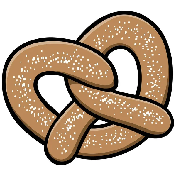 Pretzel Cartoon Illustration Pretzel — Stock Vector