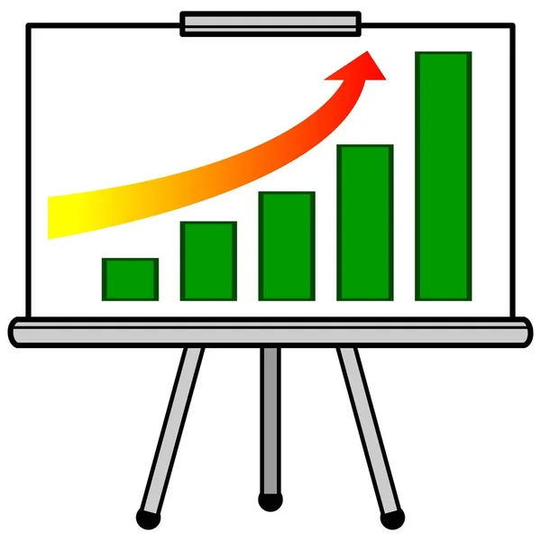 Profit Gain Apresentação Desenho Animado Ilustração Gráfico Finanças — Vetor de Stock