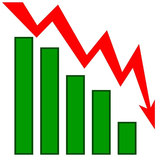 Perda Lucro Uma Ilustração Dos Desenhos Animados Gráfico Financeiro — Vetor de Stock