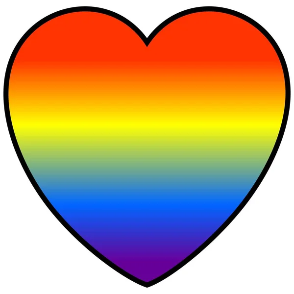 Rainbow Heart Rajzfilm Illusztrációja Egy Színes Rainbow Heart — Stock Vector