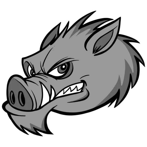 Razorback Mascot Illustration Una Ilustración Dibujos Animados Una Mascota Razorback — Vector de stock