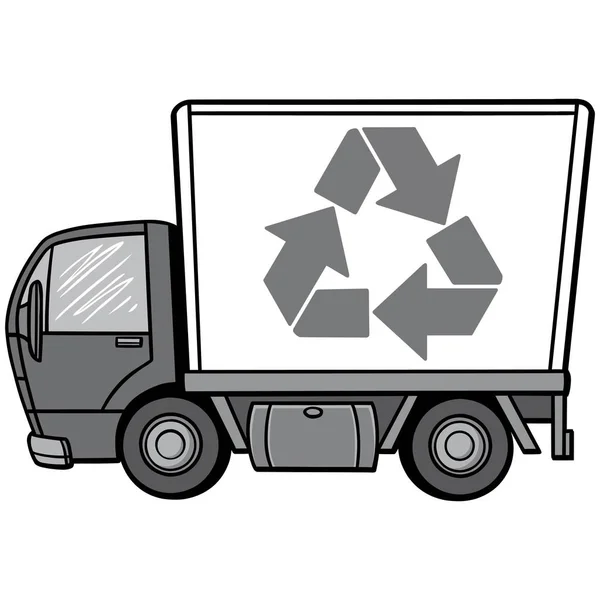 Recycle Truck Мультфильм Грузовике Рециклисте — стоковый вектор