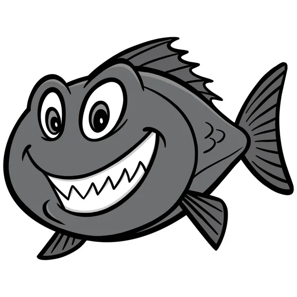 Karikatura Červená Ryba Obrázek Ilustrace Červeného Tygru — Stockový vektor
