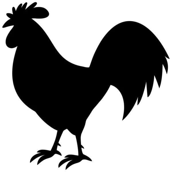 Hahnensilhouette Eine Cartoon Illustration Einer Hahnensilhouette — Stockvektor