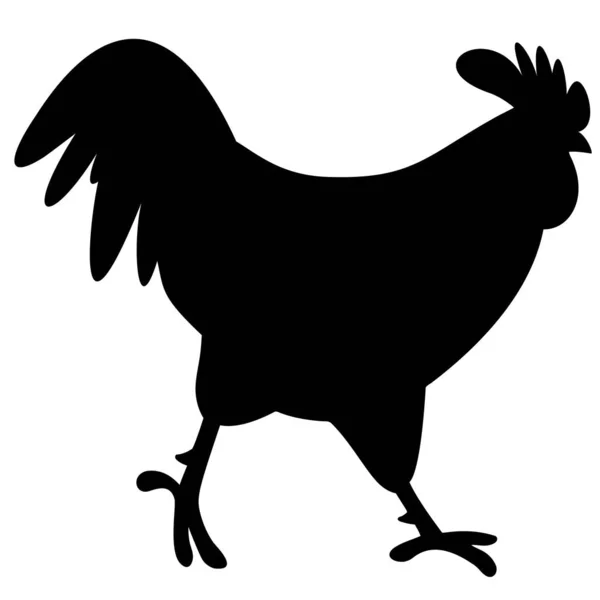 Rooster Strut Silhouette Cartoon Illustration Rooster Strut Silhouette — Stock Vector
