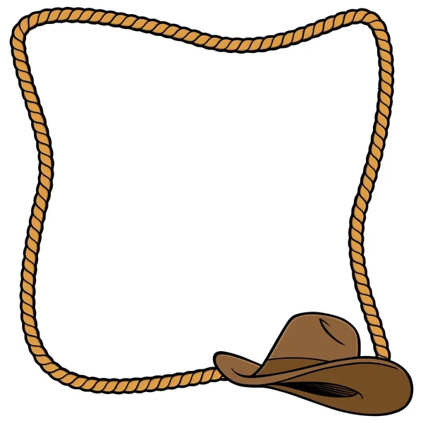 Rope Frame Kovboy Şapkası Bir Halat Çerçeve Kovboy Şapkası Bir — Stok Vektör