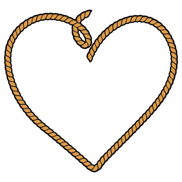 Rope Heart Ilustracją Kreskówki Rope Heart — Wektor stockowy