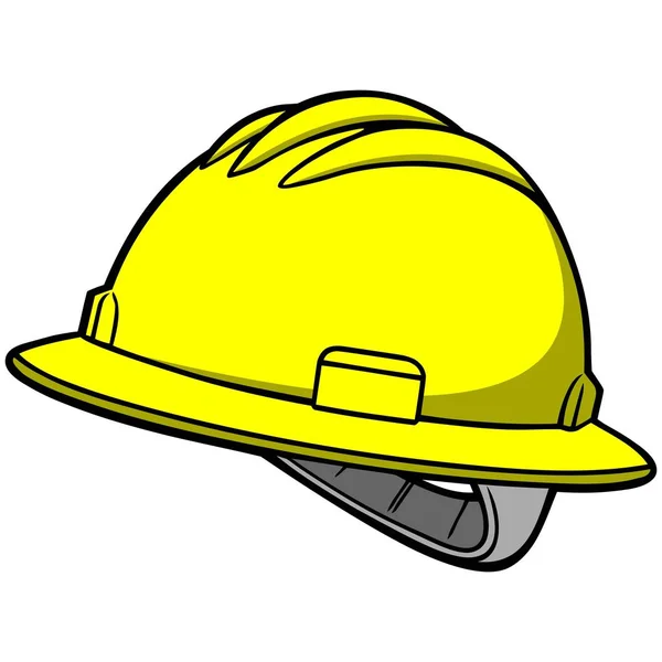 Cappello Rozzo Hard Hat Illustrazione Cartone Animato Cappello Rozzo Hard — Vettoriale Stock