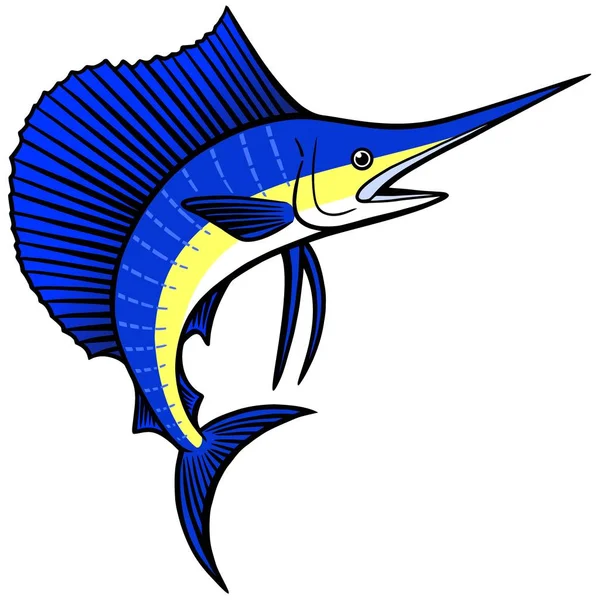 Sailfish Мультфильм Иллюстрация Sailfish — стоковый вектор