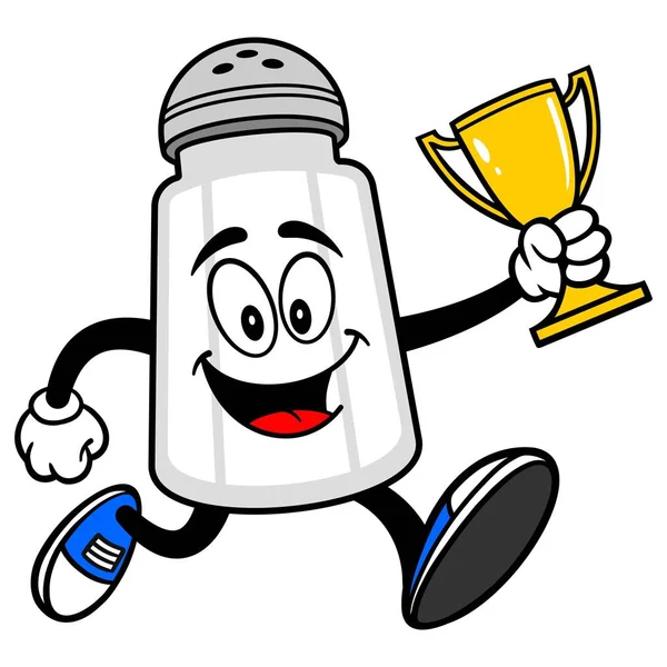 Salt Shaker Fut Trophy Rajzfilm Illusztrációja Salt Shaker Kabalája — Stock Vector