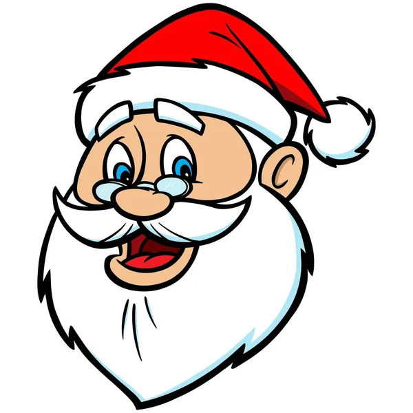 Santa Head Une Illustration Dessin Animé Une Tête Père Noël — Image vectorielle
