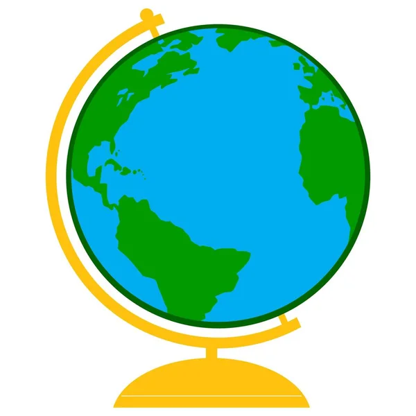 School Globe Een Cartoon Illustratie Van Een School Globe — Stockvector