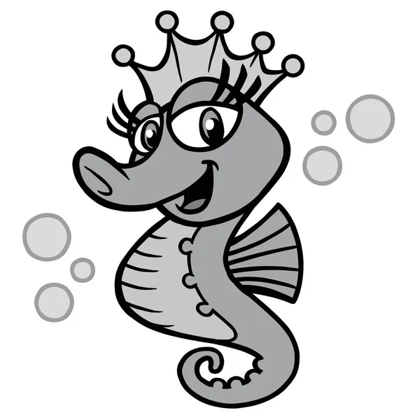 Cartoon Illustration Sea Princess — Stock Vector