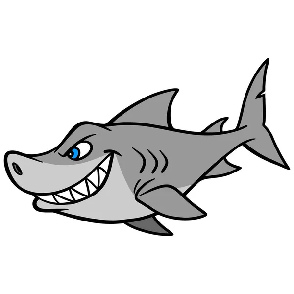 Shark Cartoon Une Illustration Dessin Animé Requin — Image vectorielle