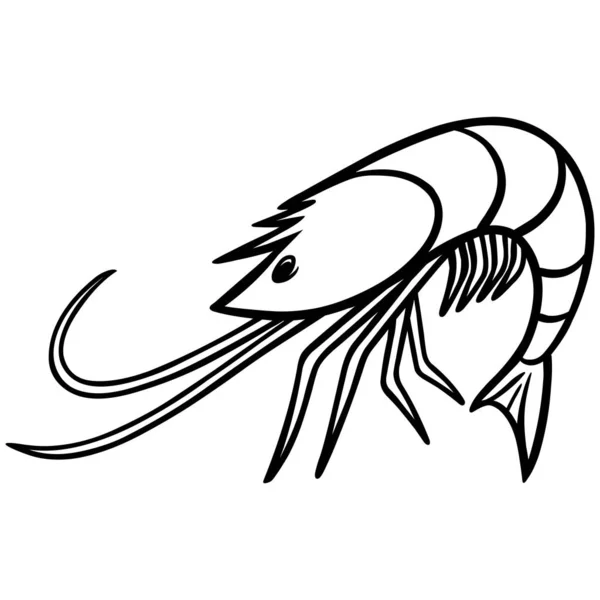 Shrimp Cafe Icon Uma Ilustração Dos Desenhos Animados Camarão — Vetor de Stock