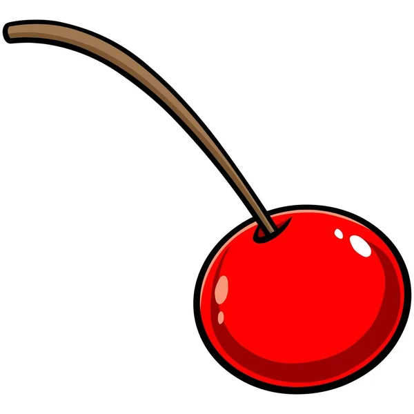 Single Cherry Cartoon Illustration Single Cherry — Stock Vector
