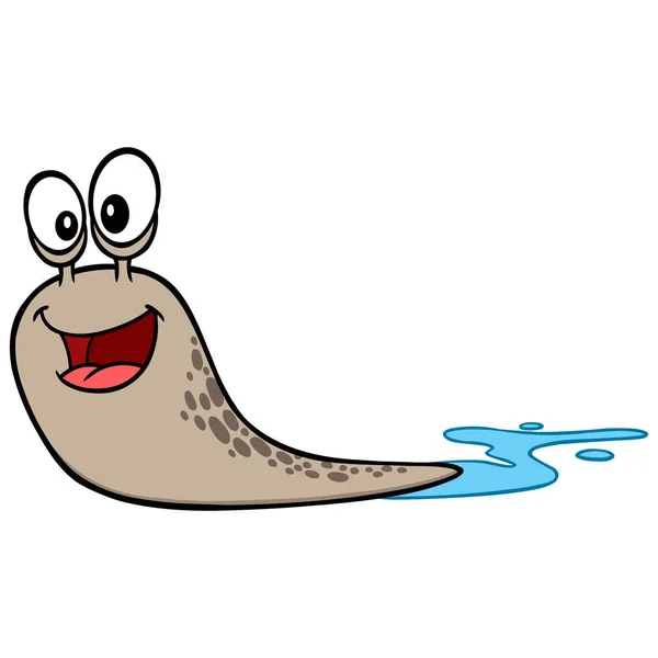 Slug Een Cartoon Illustratie Van Een Slug — Stockvector