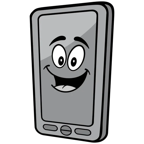 Smartphone Mascot Ilustracja Kreskówki Smartphone Mascot — Wektor stockowy