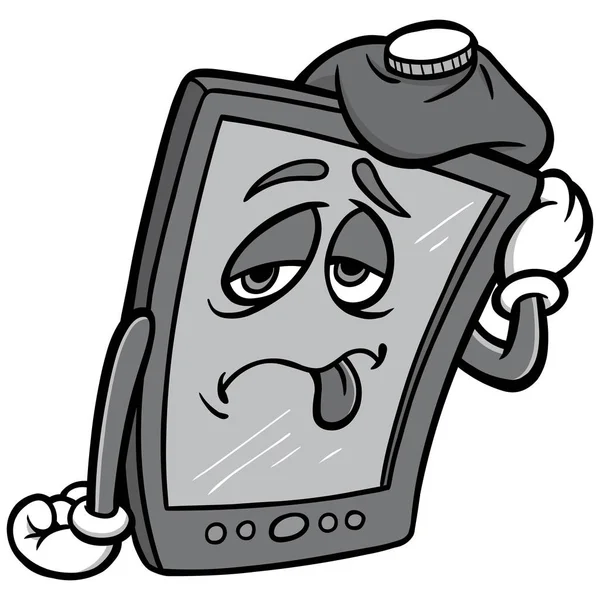 Smartphone Repair Una Ilustración Dibujos Animados Una Mascota Reparación Teléfonos — Vector de stock