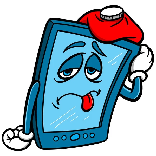 Smartphone Repair Una Ilustración Dibujos Animados Una Mascota Reparación Teléfonos — Vector de stock