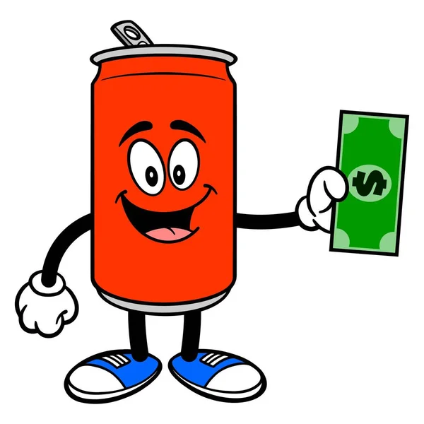 Soda Can Mascot Cartoon Illustration Soda Can Mascot — Stock Vector