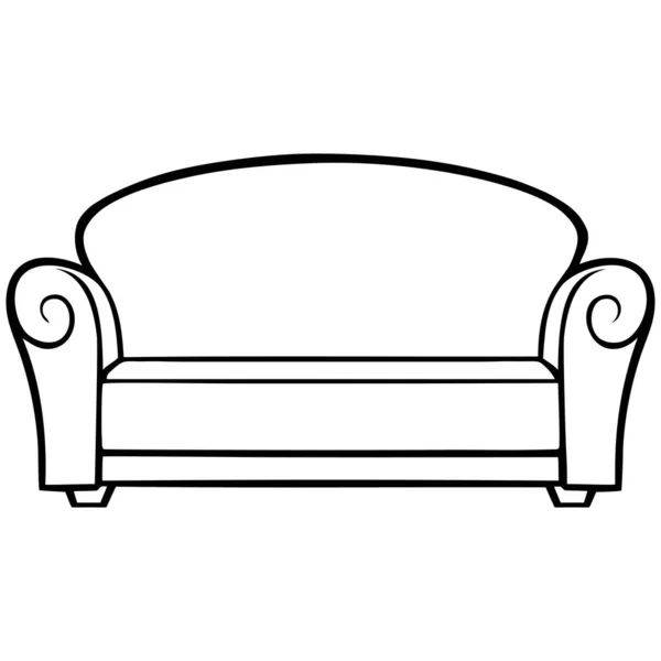 Καναπές Μια Εικονογράφηση Κινουμένων Σχεδίων Για Ένα Σαλόνι Καναπές — Διανυσματικό Αρχείο