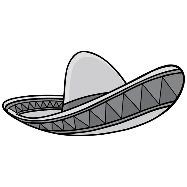 Sombrero Eine Cartoon Illustration Eines Mexikanischen Sombrero — Stockvektor