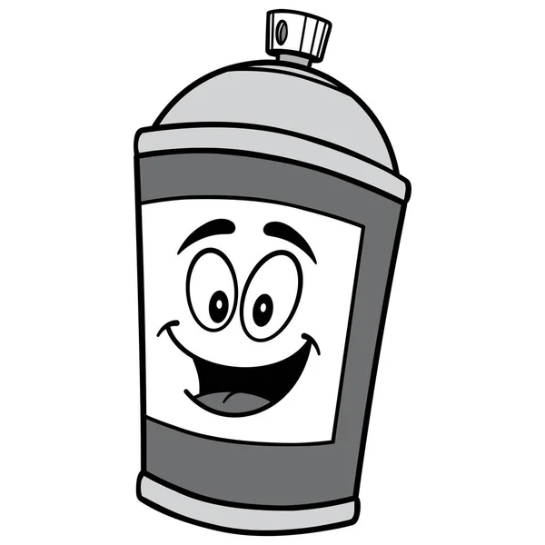 Spray Can Mascot Cartone Animato Illustrazione Una Lattina Spray Mascotte — Vettoriale Stock
