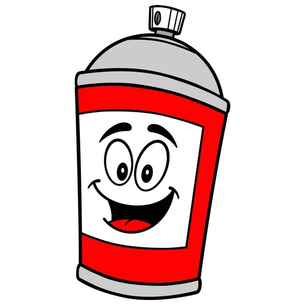 スプレー缶マスコット スプレー缶マスコットの漫画のイラスト — ストックベクタ