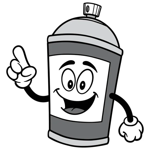 Spray Can Mascot Cartone Animato Illustrazione Una Lattina Spray Mascotte — Vettoriale Stock