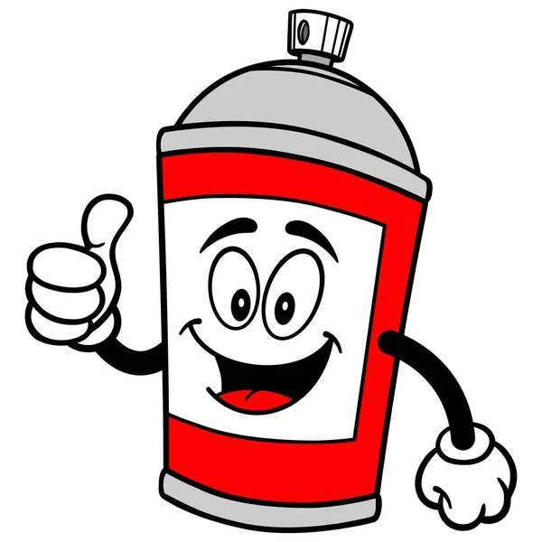 Spray Can Mascot Cartone Animato Illustrazione Una Lattina Spray Mascotte — Vettoriale Stock