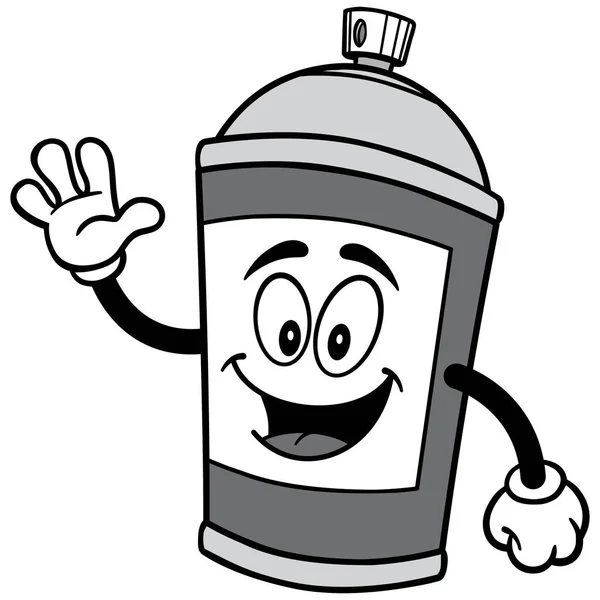 Spray Can Mascot Cartoon Illustration Spray Can Mascot — Stock Vector