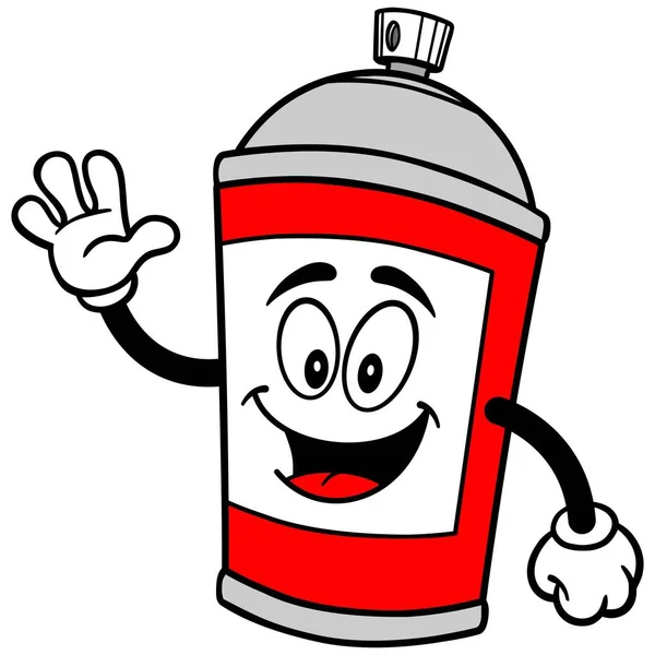 Spraydosenmaskottchen Eine Zeichentrickillustration Eines Spraydosenmaskottchens — Stockvektor